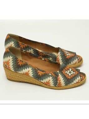 Stuart Weitzman Theodora & Callum Espadrilles Womens 8.5 Shoes Wedges Southwest